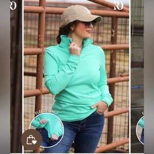 Mint Polar Fleece 1/4 Zip Ranch Dressn XS